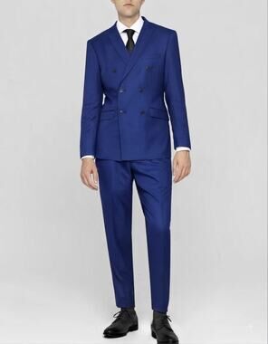 Alain Dupetit royal blue double breasted suit size 40 S